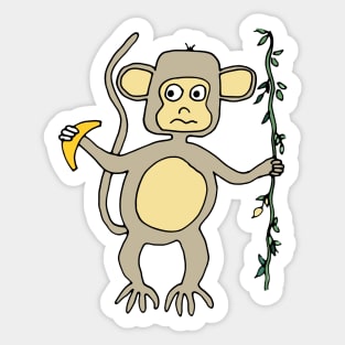 Monkey in the jungle Sticker